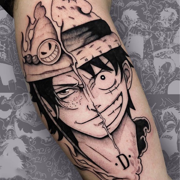 Tattoo luffy chất