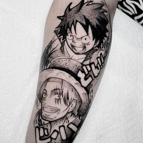 Tattoo luffy với shank