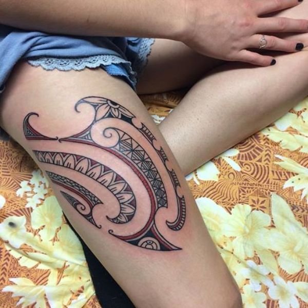 Tattoo maori bắp chân đẹp cho nữ