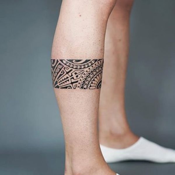 Tattoo maori vòng chân đẹp