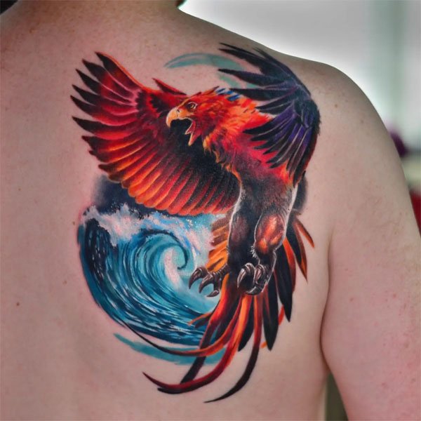 Tattoo phượng hỏa lửa phượng hoàng đẹp