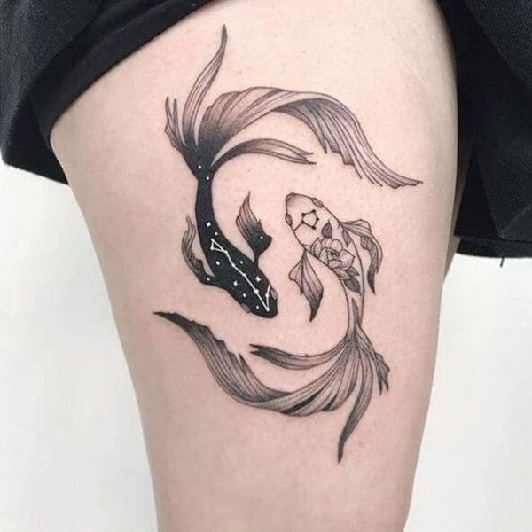 Tattoo mệnh thổ các chép mini