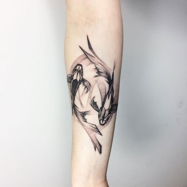 Tattoo mệnh thổ các chép nhỏ