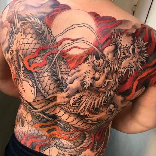 Tattoo mệnh thổ rồng chất