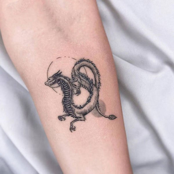 Tattoo mệnh thổ rồng mini