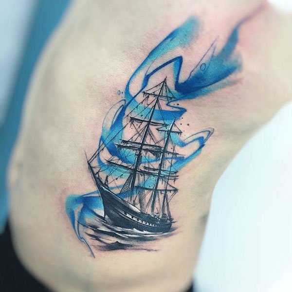 Tattoo mệnh thủy ở sườn đẹp