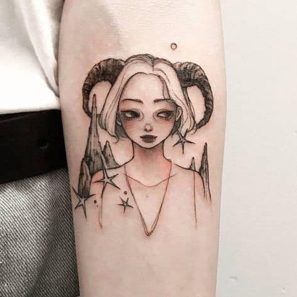 Tattoo mini cute anime nữ