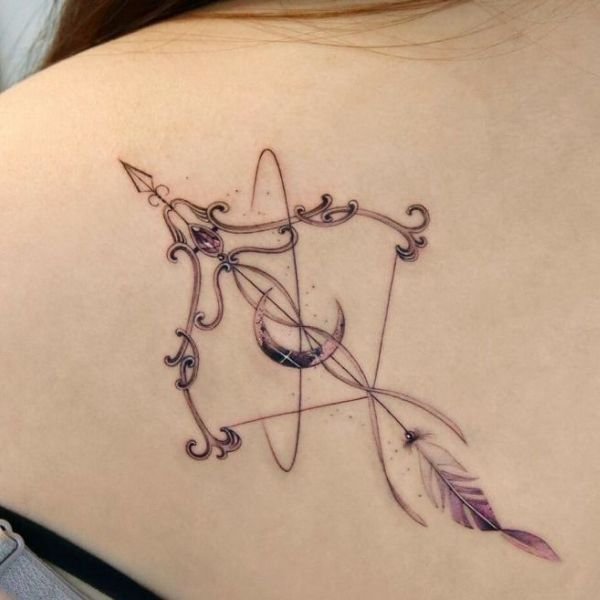 tattoo mũi tên sau lưng