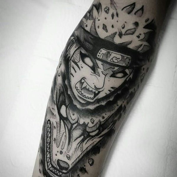 Tattoo naruto kín bắp chân siêu đẹp