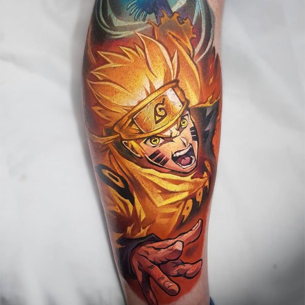 Tattoo naruto kín chân