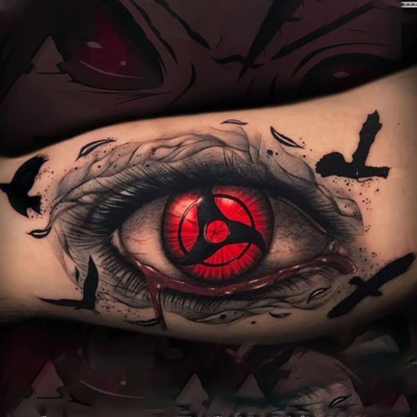 Tattoo naruto mắt sharingan