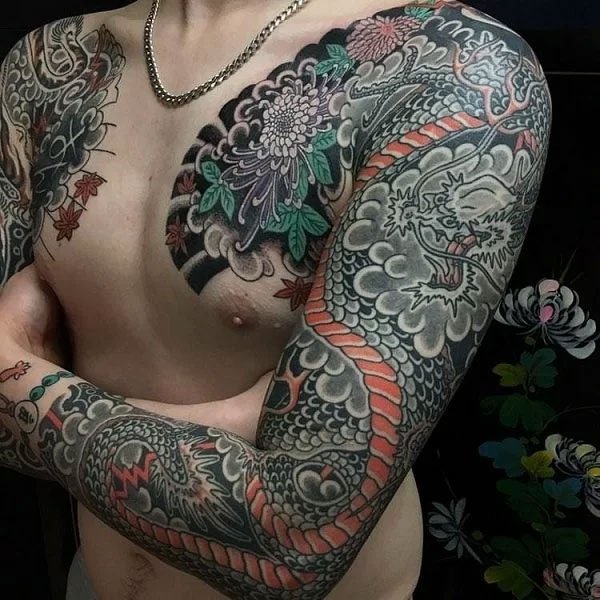 Tattoo nhật cổ rồng đẹp