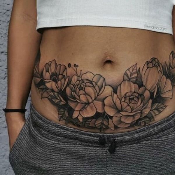 Tattoo nửa bụng nữ đẹp