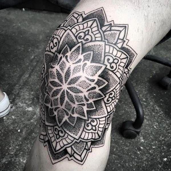 Tattoo ở đầu gối đẹp cho nam