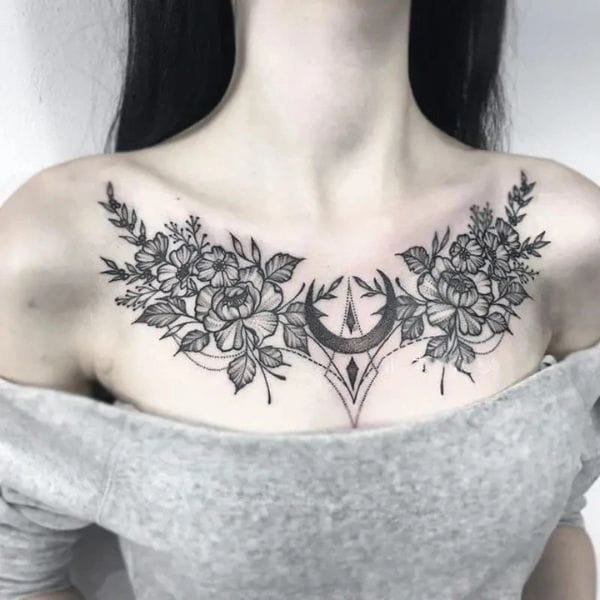 Tattoo ở ngực cho nữ ngầu