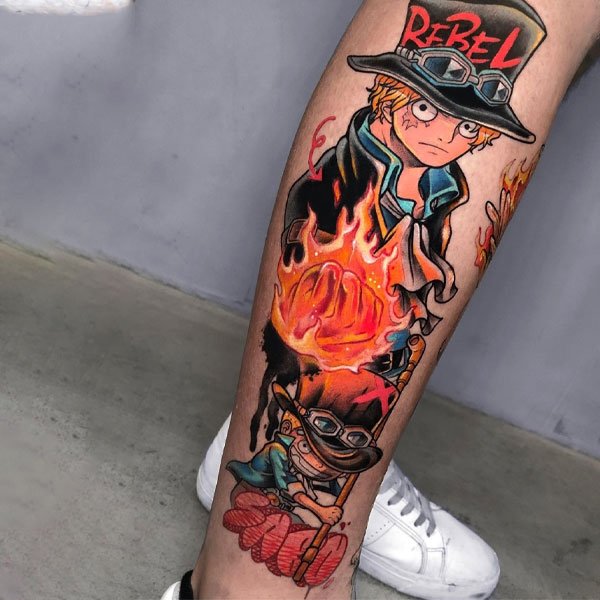 Tattoo one piece sabo đẹp