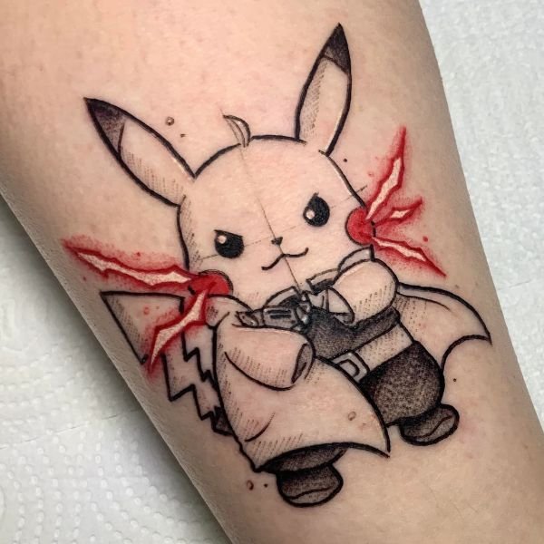 Tattoo pikachu cực kỳ đẹp ở chân