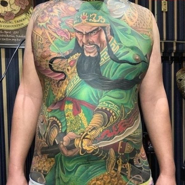 Tattoo quan công full bụng