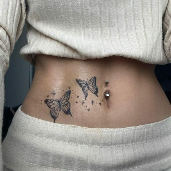 Tattoo quyến rũ cho nữ ở bụng đẹp