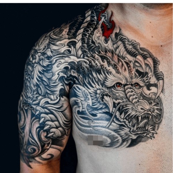 Tattoo rồng vắt vai đẹp nhất