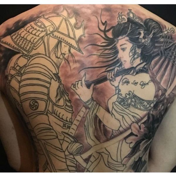 Tattoo samuirai và cô gái nhật bản