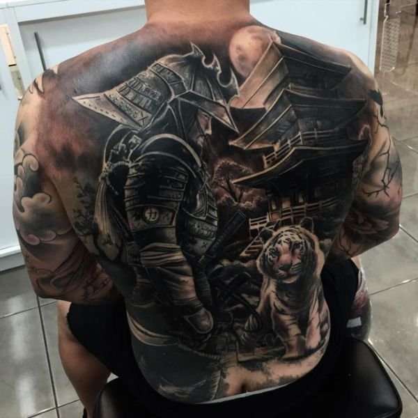 Tattoo samurai full lưng đẹp