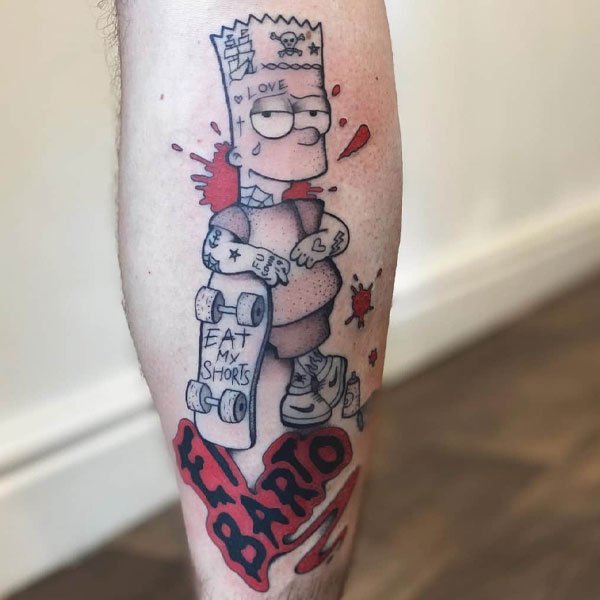 Tattoo simpson ở chân