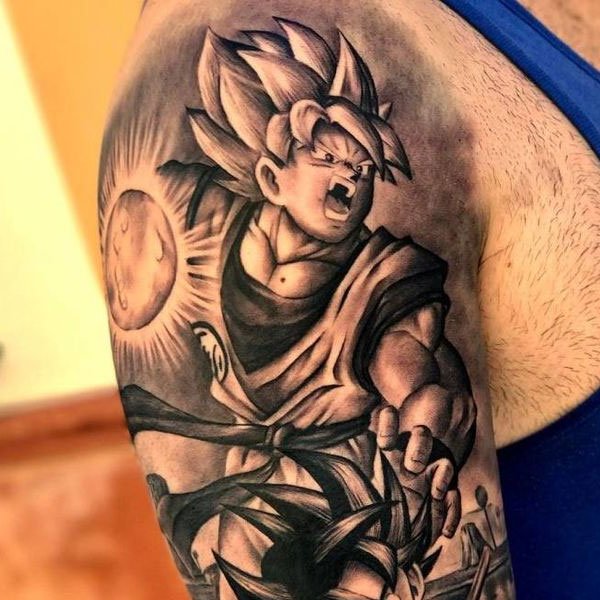 Tattoo songoku ở bắp tay đẹp