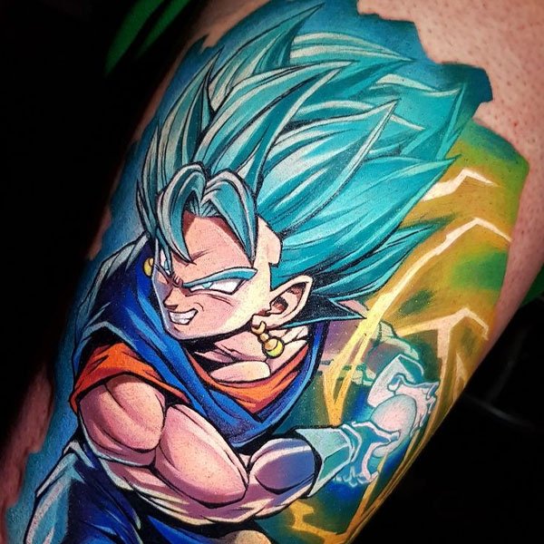 Tattoo songoku supper saiyan xanh