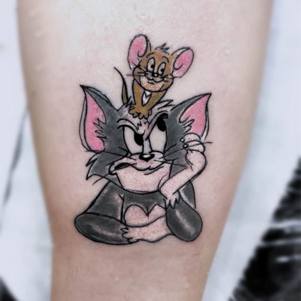 Tattoo tom and jerry 3d đẹp