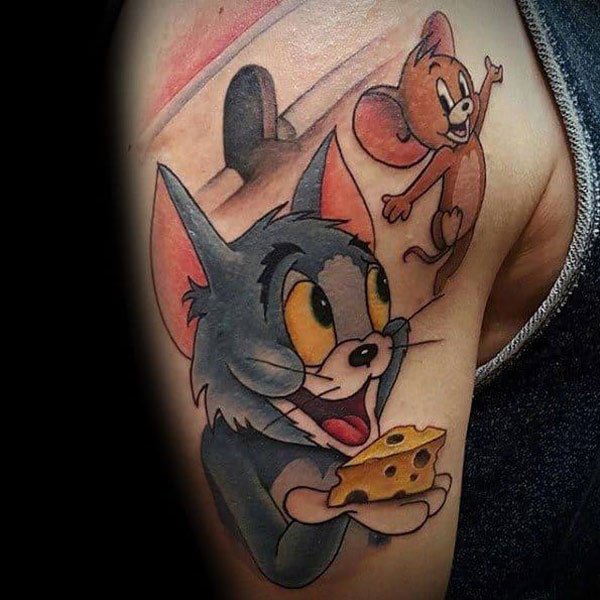 Tattoo tom and jerry bắp tay siêu đẹp