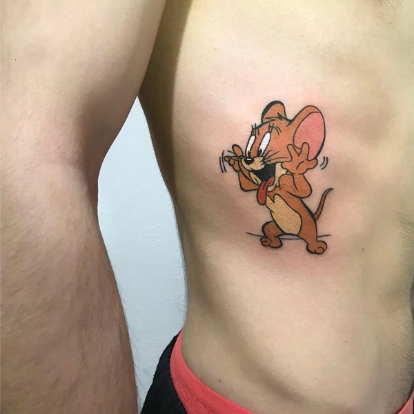 Tattoo tom and jerry đẹp ở ngực cho nam