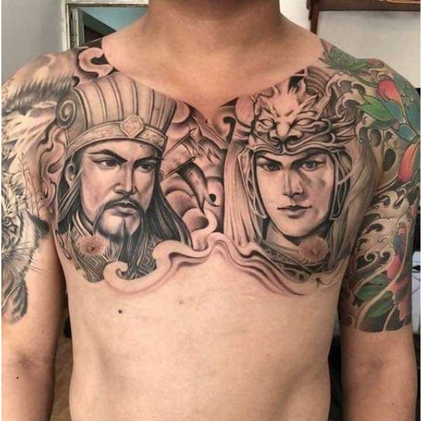 Tattoo triệu vân và gia cát lượng