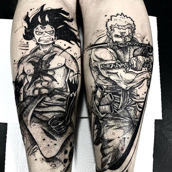 Tattoo zoro với luffy đẹp