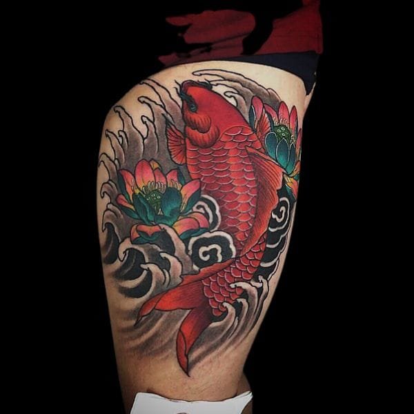 Ý nghĩa tattoo cá chép hoa sen