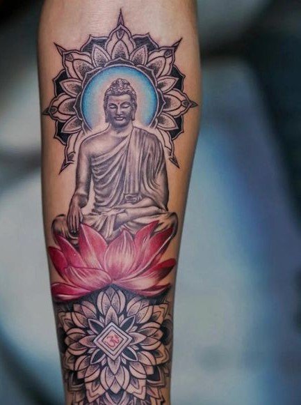 hình tattoo biểu tượng sự định tâm siêu tỉ mỉ