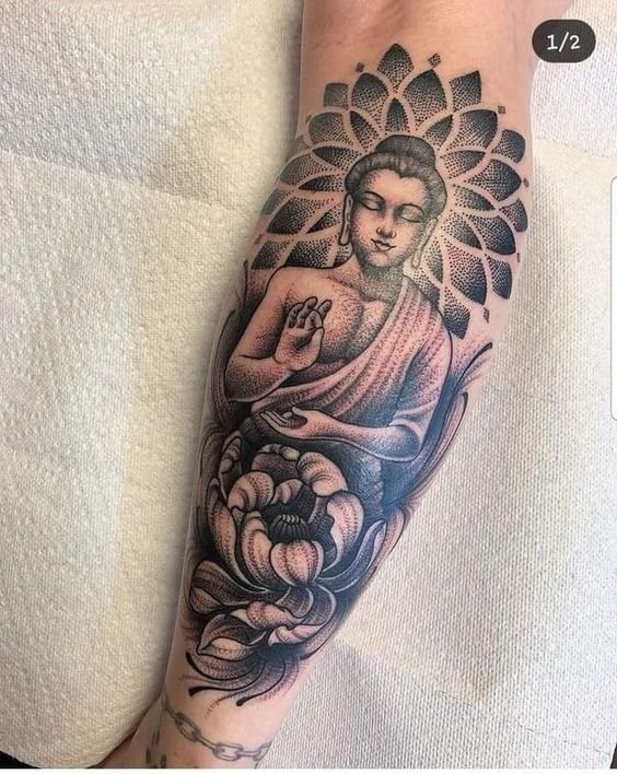 hình tattoo mang ý nghĩa tâm linh thanh tịnh