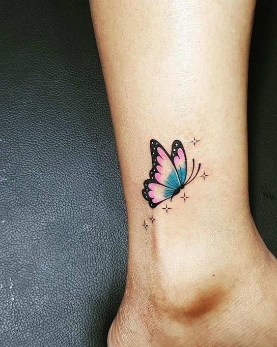 Tattoo con bướm ở cổ chân ý nghĩa cho nữ