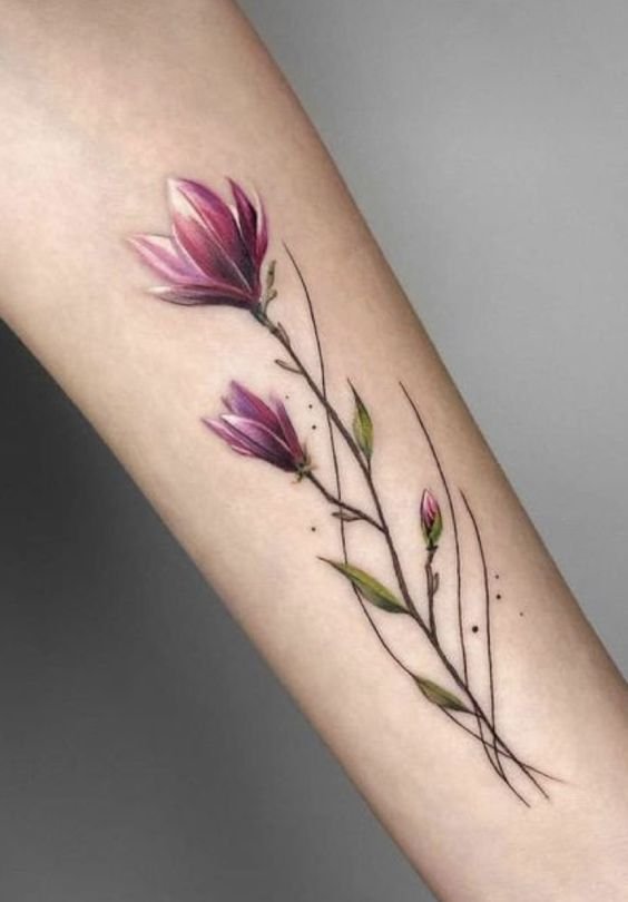 Mini flower tattoo with intricate design