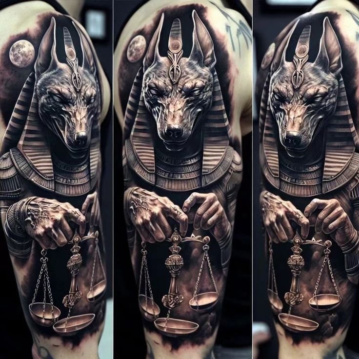 hình xăm thần anubis bảo vệ thế thới ngầm