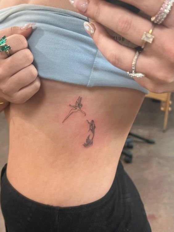 tattoo nàng tiên cá và cô gái kết hợp độc đáo