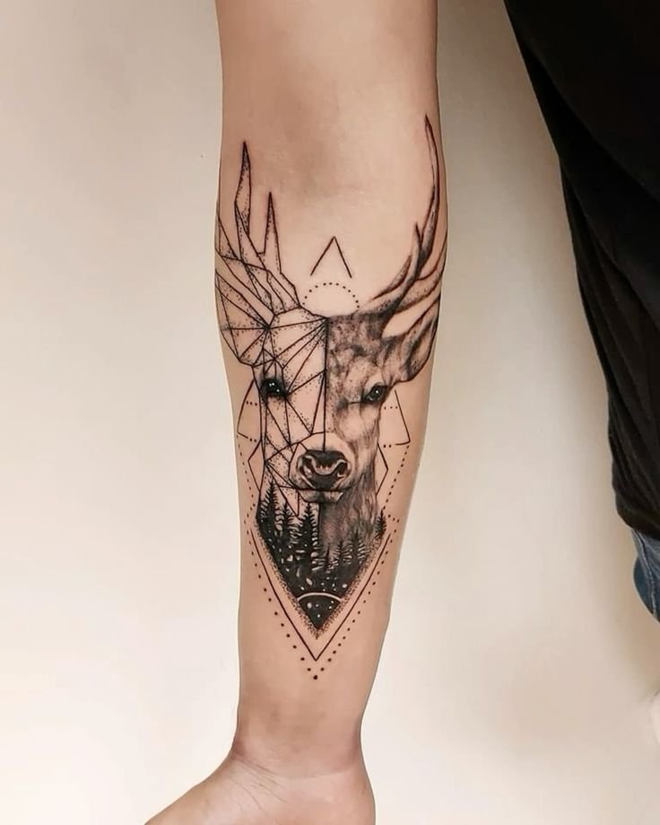 Tattoo với ý nghĩa sự an toàn hình con hươu