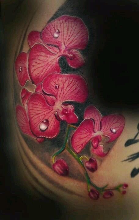 mẫu tattoo hoa lan siêu thực