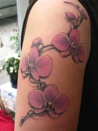 mẫu tattoo hoa lan tím đơn giản nhưng rạng rỡ