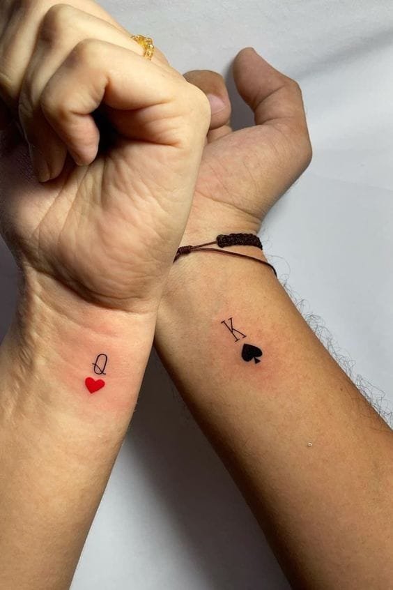 mẫu tattoo Q&K cho couple