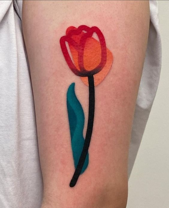 mẫu tattoo tulip cho khách yêu thích sự độc đáo