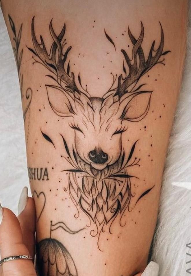 nghệ thuật tattoo hươu thông điệp ý nghĩa