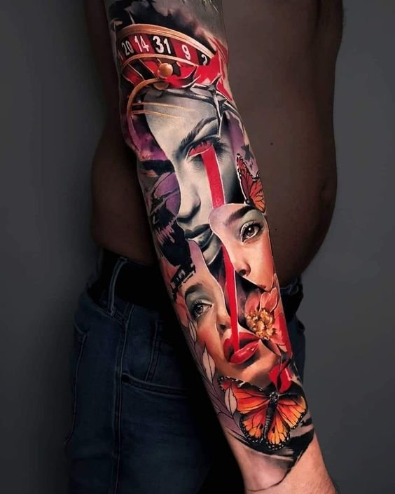 phong cách tattoo kín tay độc đáo