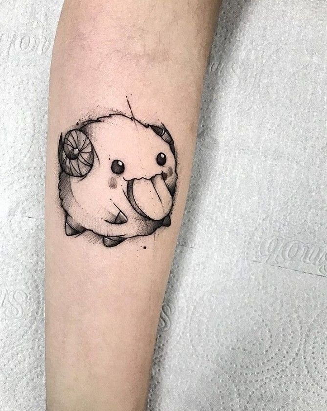 mẫu tattoo Poro đáng yêu trên tay