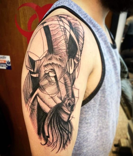 tattoo độc đáo con dê nghệ thuật